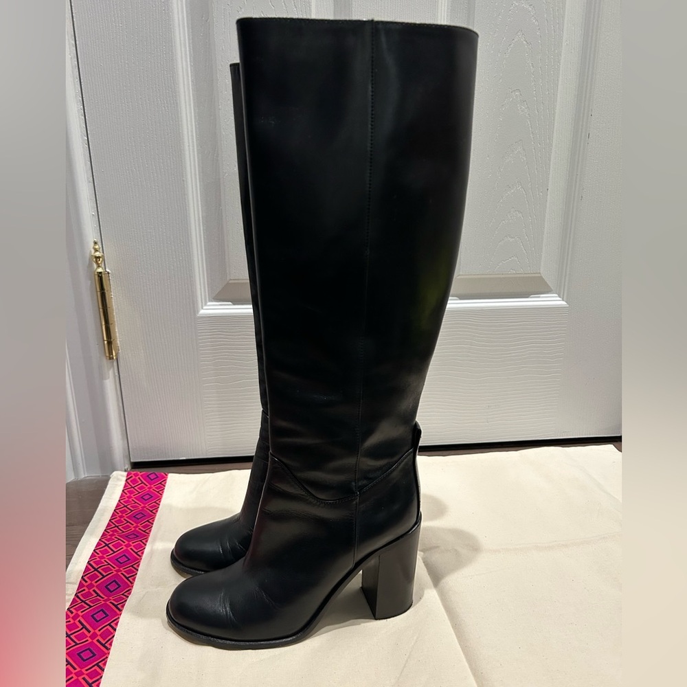 Kate Spade Black Heeled Leather Boots - Picture 7 of 9